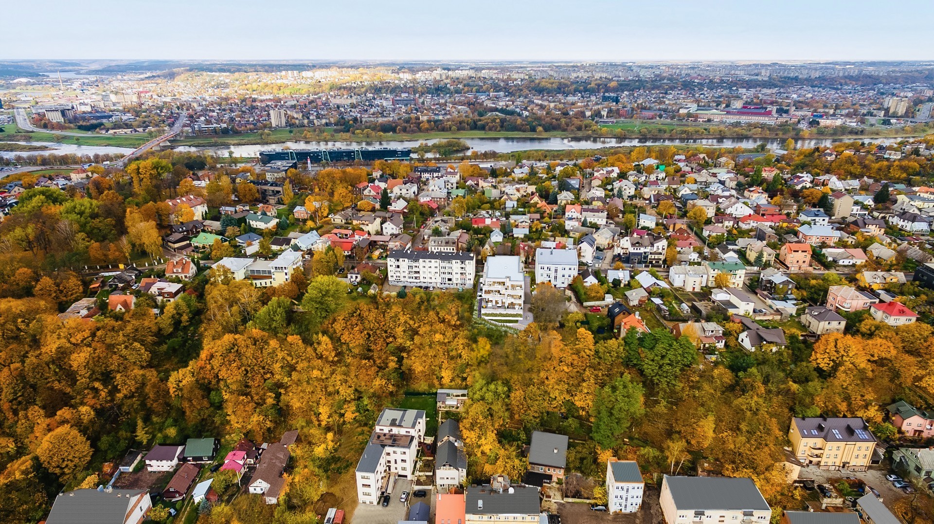 Kauno panorama iš paukščio skrydžio